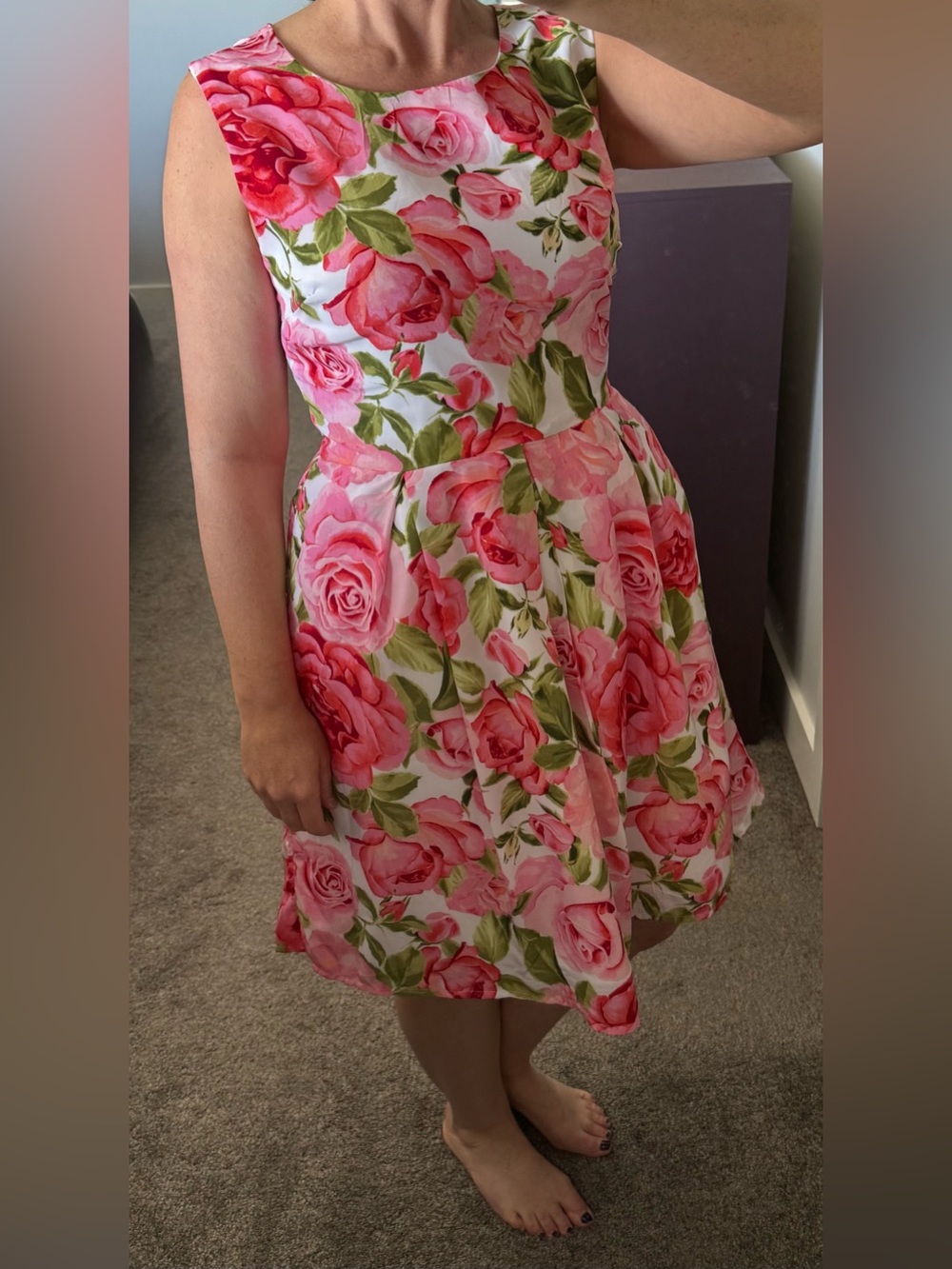 Rose Print Floral Dress